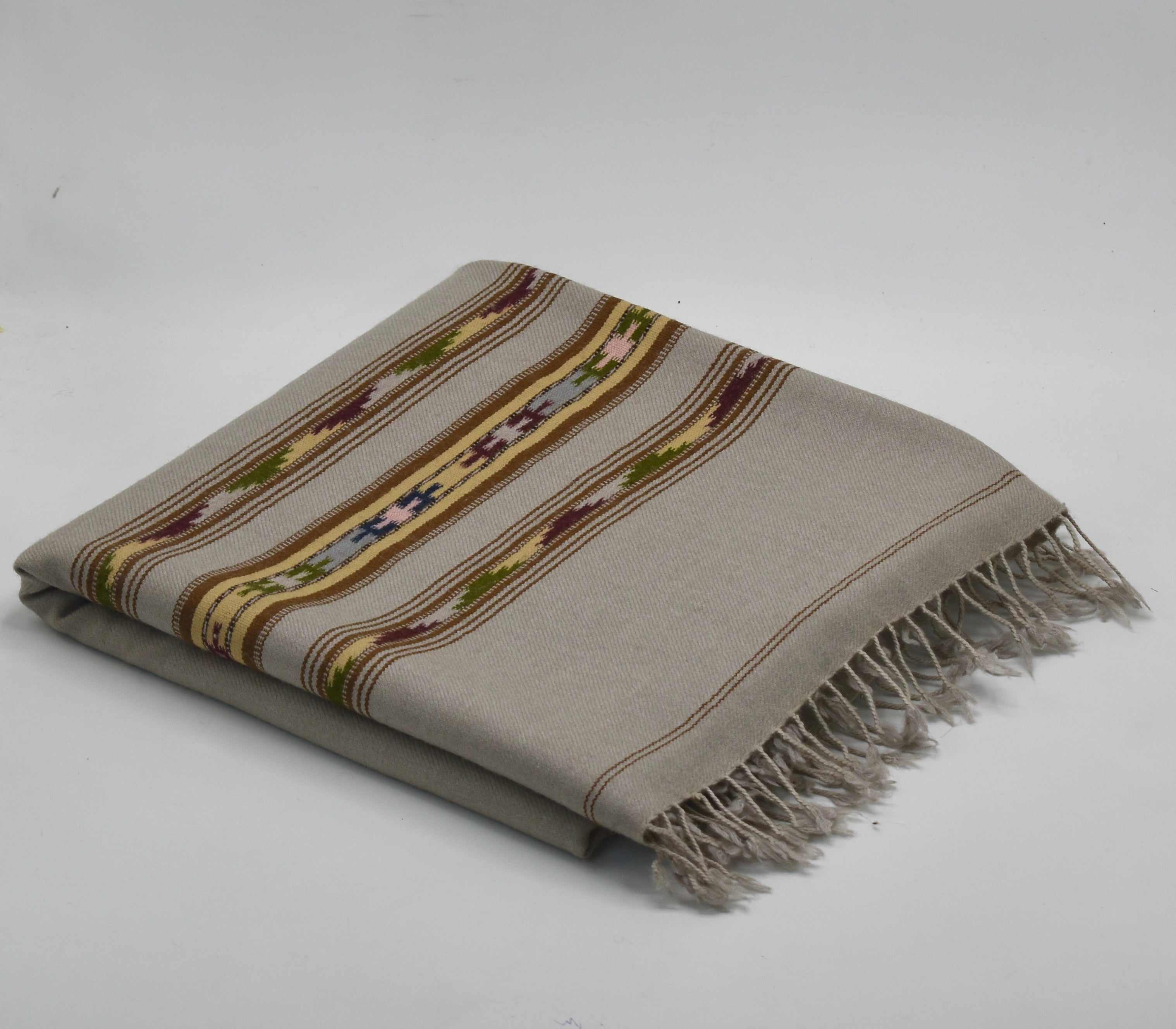 Fine Pashmina Multi Flower Border Shawl
